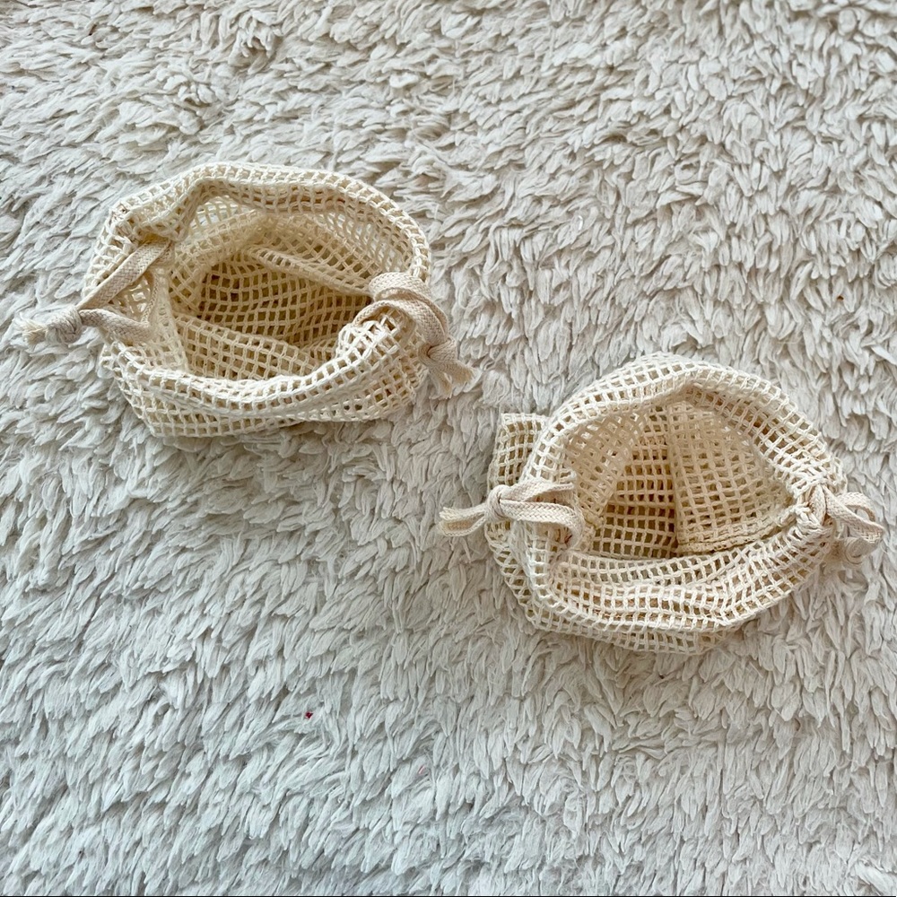 Bundle Of 2 Cream Drawstring Net Bags - image 7